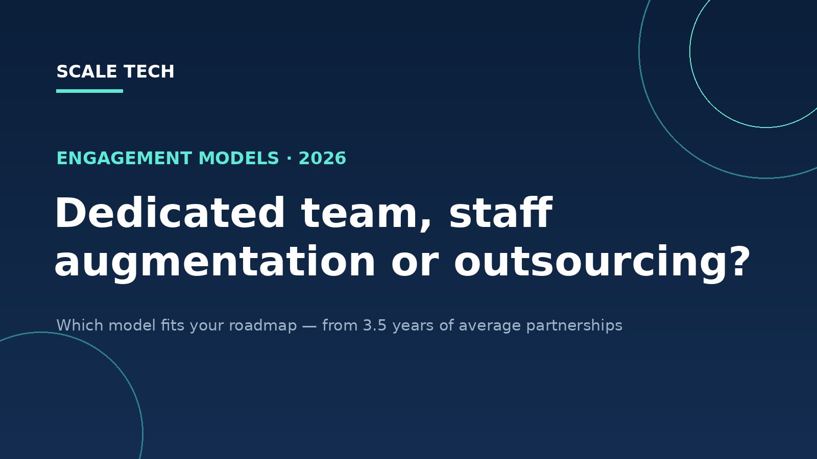 Dedicated team vs staff augmentation vs outsourcing — which model fits